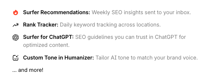 Surfer SEO Price Plans